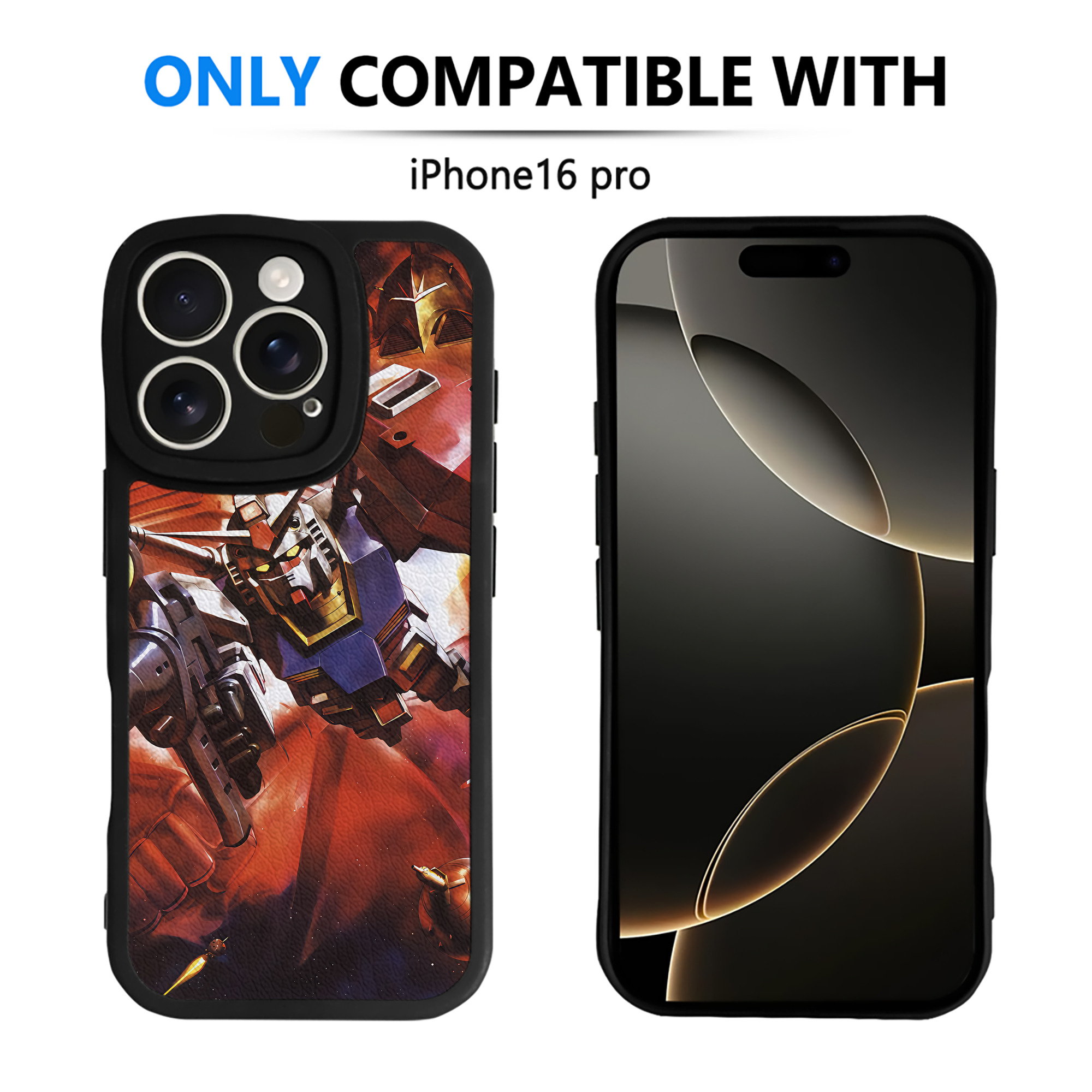 （画像用） 機動戦士ガンダム Mobile Suit Gundam 【iPhone 16シリーズ対応】シリコンスマホケース（レザー調） 材質：シリコン
